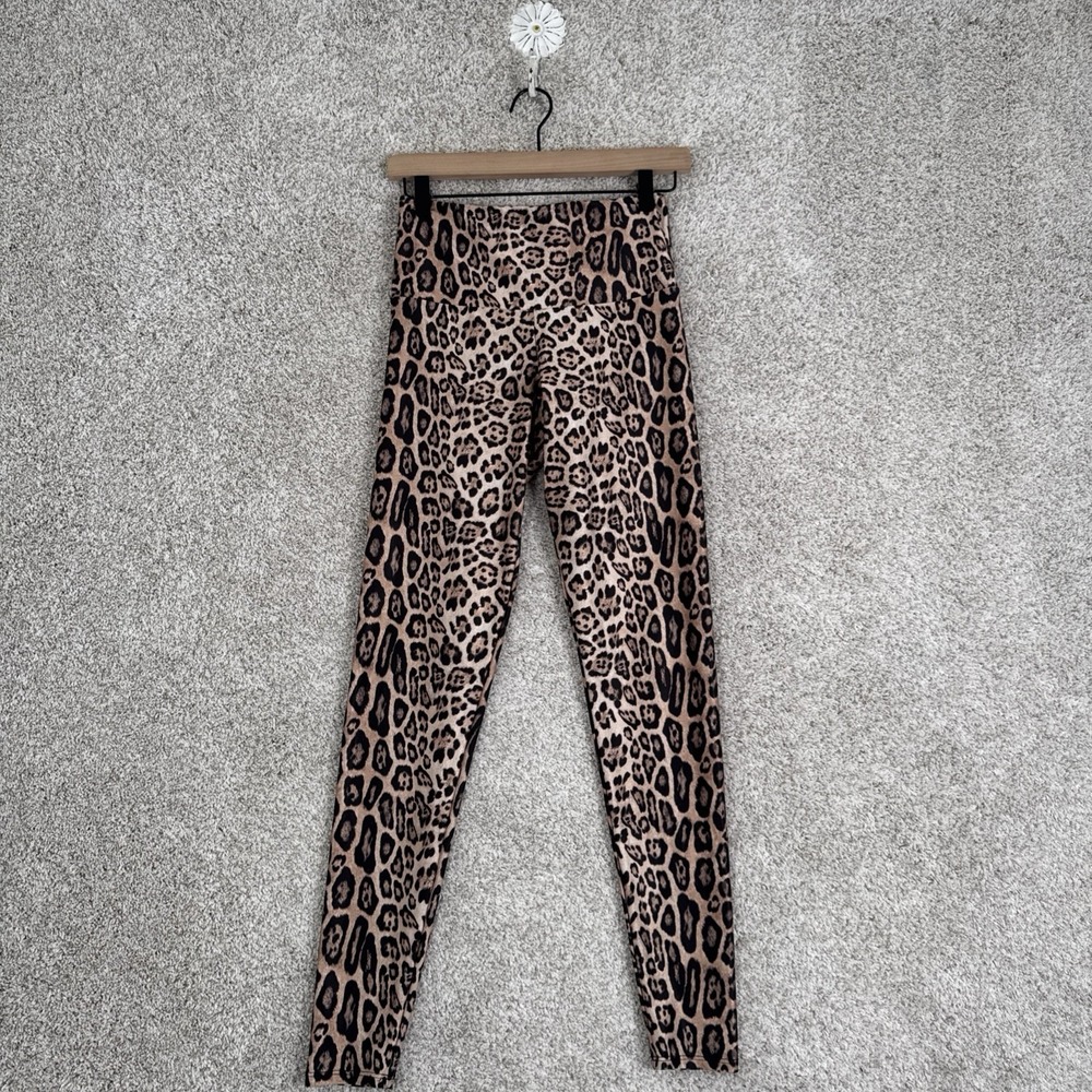 Onzie Flow Leopard Print High Rise Leggings Womens S/M Cheetah Animal Activewear